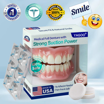 🦷 YAGOO® Medical Full Denture with Strong Suction ✅ Made and Shipped from the（USA）